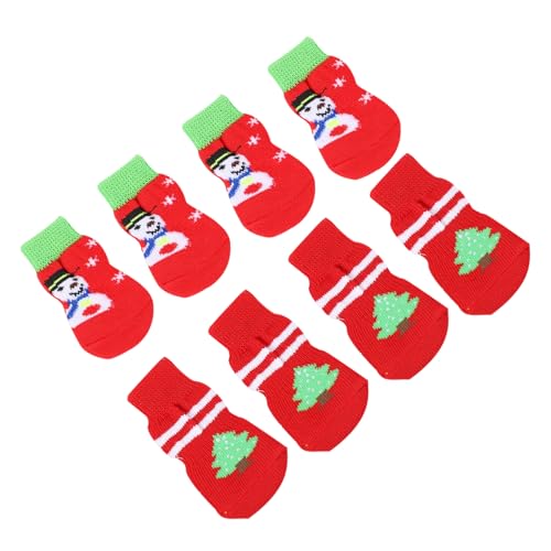 WOONEKY 8 Stück Teiliges Set Weihnachts Hundesocken rutschfeste Gestrickte Pfotenschutz Socken für Haustiere Warme und Bequeme Winterkleidung für Kleine und Mittelgroße Hunde WOONEKY 8 Stück Teiliges Set Weihnachts Hundesocken rutschfeste Gestrickte Pfotenschutz Socken für Haustiere Warme und Bequeme Winterkleidung für Kleine und Mittelgroße Hunde von WOONEKY