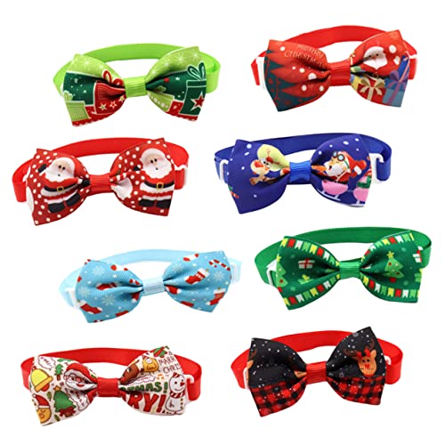 WOONEKY 8er-Pack Weihnachtshalsbänder mit Fliege für Katzen und Hunde verstellbares Haustierzubehör Festliche Haustierhalsbänder WOONEKY 8er-Pack Weihnachtshalsbänder mit Fliege für Katzen und Hunde verstellbares Haustierzubehör Festliche Haustierhalsbänder von WOONEKY