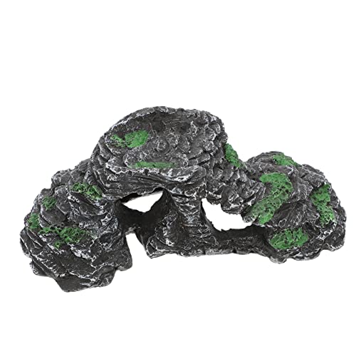 WOONEKY Aquarium Dekoration Schildkröten Sonnenplattform Resin Felsen Kletterplattform für Reptilien Terrarium Wasserschildkröten Basking Plattform Versteck für Schildkröten und von WOONEKY