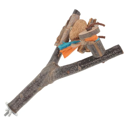 WOONEKY Vogel Holz Barsch Stand Papagei Barsch Vogel Zubehör Natürliche Holz Papagei Käfig Spielzeug von WOONEKY