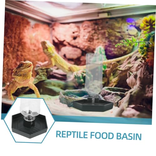 WOONEKY Automatischer Reptilien Wasserspender Abs Langlebiger und Praktischer Wassernapf für Schildkröten Eidechsen Spinnen Kleines Kompaktes Futter und Trinkgefäß von WOONEKY