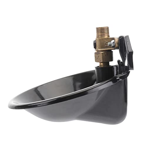 WOONEKY Automatischer Schaf Wassernapf aus Rostfreiem Eisen mit Kupferventil Stabile Wasserstandregelung Langlebiger Tränke für Schafe Ziegen und Nutztiere Bauernhof Schwarzes Modell von WOONEKY
