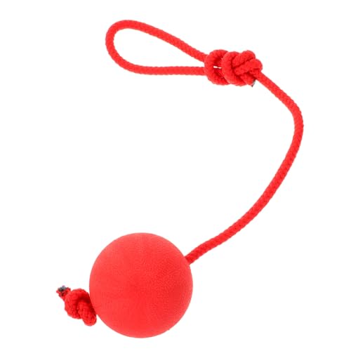 WOONEKY Bissfester Robuster Hundeball aus Elastischem Vollgummi mit Elastischem Seil Großer Strapazierfähiger Trainingsball für Welpen und Hunde für Outdoor Spiel und Zufällige Farbe von WOONEKY