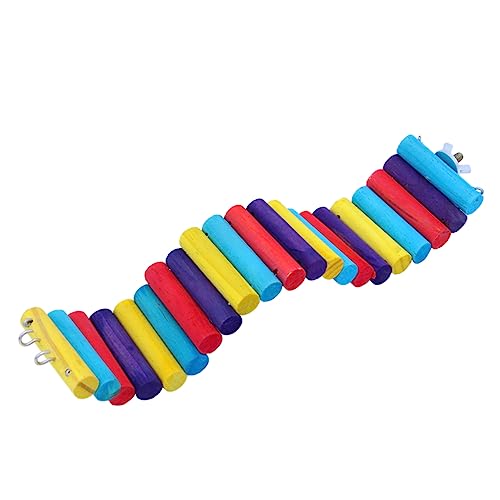 WOONEKY Bunte Holzleiter für Kleintiere Stabile Natürliche Haustier Kletterleiter mit Haken Geeignet für Hamster Meerschweinchen Papageien als Sicheres Trainings WOONEKY Bunte Holzleiter für Kleintiere Stabile Natürliche Haustier Kletterleiter mit Haken Geeignet für Hamster Meerschweinchen Papageien als Sicheres Trainings von WOONEKY