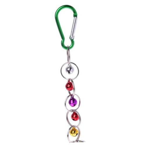 WOONEKY Bunter Papagei Spielzeugring mit Glocke Hängende Schaukel für Vögel für Käfige und für Spaß und im Alltag Zufällige Farbe Zufällige Farbe von WOONEKY