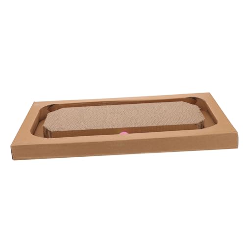 WOONEKY Cat Scratcher aus Pappe mit Glockenbällen Langlebiges Kratzbrett für Katzen und Kratzmöbel für Drinnen für Kätzchen und Katzen Verschleißfest und Sicher von WOONEKY