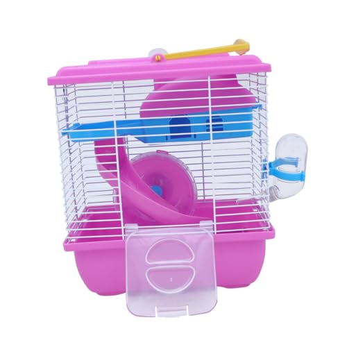 WOONEKY Doppelstöckiger Hamsterkäfig aus Klarem mit Dachfenster Tragbares Villa Haus für Kleine Haustiere Wie Chinchillas und Hamster Laufrad und Auslaufsicherem Trinkbehälter WOONEKY Doppelstöckiger Hamsterkäfig aus Klarem mit Dachfenster Tragbares Villa Haus für Kleine Haustiere Wie Chinchillas und Hamster Laufrad und Auslaufsicherem Trinkbehälter von WOONEKY