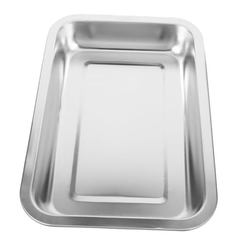 WOONEKY Edelstahl Katzenklo Für Reisen Offene Katzentoilette Für Große Und Kleine Katzen Robustes Design Leicht Zu Reinigen Edelstahl Für Zuhause Und Unterwegs von WOONEKY