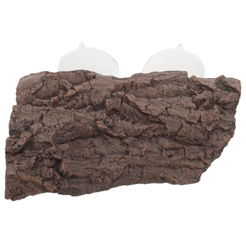 WOONEKY Einstellbare Resin Schildkröten Plattform mit Saugnapf Vielseitige Kletter und Sonnenbadinsel für Aquarium als Terrarien Dekoration und Rückzugsort für Schildkröten Frösche Echsen von WOONEKY