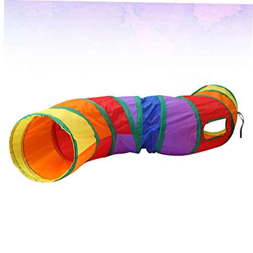 WOONEKY Faltbarer Leichter Katzentunnel in Regenbogenfarben Interaktives Katzenspielzeug für Kätzchen Platzsparender Rascheltunnel Langlebiges Pet Tube Toy für Drinnen und Draußen von WOONEKY