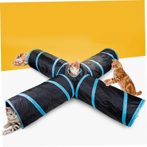 WOONEKY Faltbarer Pet Tunnel mit Verbundenen Röhren und Raschelndem Langlebig und Sicher für Katzen Meerschweinchen Kaninchen Tragetasche Platzsparend und Interaktiv von WOONEKY