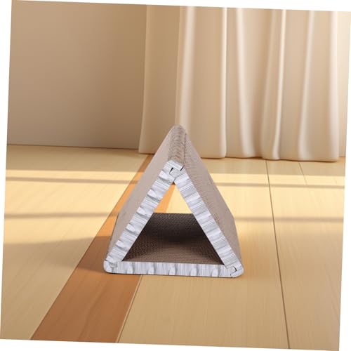 WOONEKY Faltbares Dreieck Katzenkratzbrett aus Robustem Papier Nutzbare Seiten Vielseitiges Kratzspielzeug für Indoor Katzen Schützt Möbel und Türrahmen Platzsparend und Tragbar für WOONEKY Faltbares Dreieck Katzenkratzbrett aus Robustem Papier Nutzbare Seiten Vielseitiges Kratzspielzeug für Indoor Katzen Schützt Möbel und Türrahmen Platzsparend und Tragbar für von WOONEKY