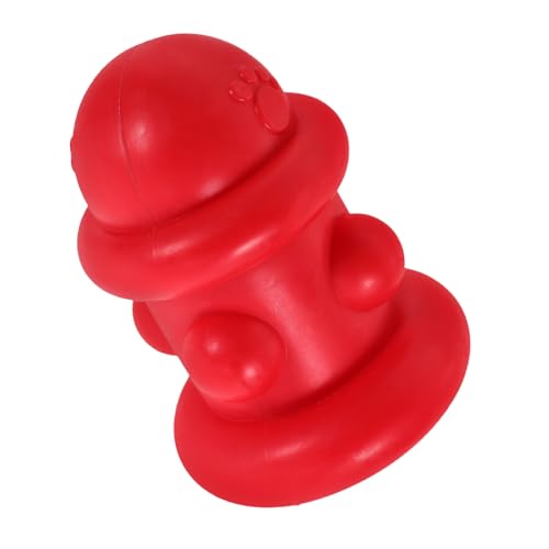 WOONEKY Feuerhydrant Kauspielzeug für Kleine Hunde Langlebiges TPR Material Interaktives Outdoor Wurfspielzeug Zahnpflegendes Beißspielzeug für Welpen und Aggressive Kauer von WOONEKY