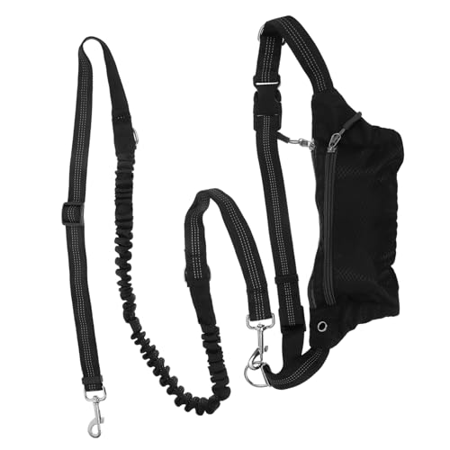 WOONEKY Hundeleine Mit Hüfttasche Und Elastischem Bungee Für Sicheres Laufen Joggen Und Training Hundeleine Für Aktive Hundehalter Zufälliger Reißverschluss von WOONEKY