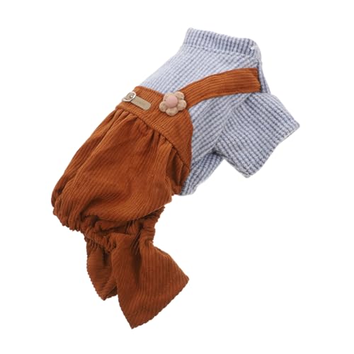 WOONEKY Gestreifter Hunde Overall Hundekostüm Jumpsuit Warm Strapazierfähig Für Mittelgroße Hunde Alltag Party Weihnachten von WOONEKY