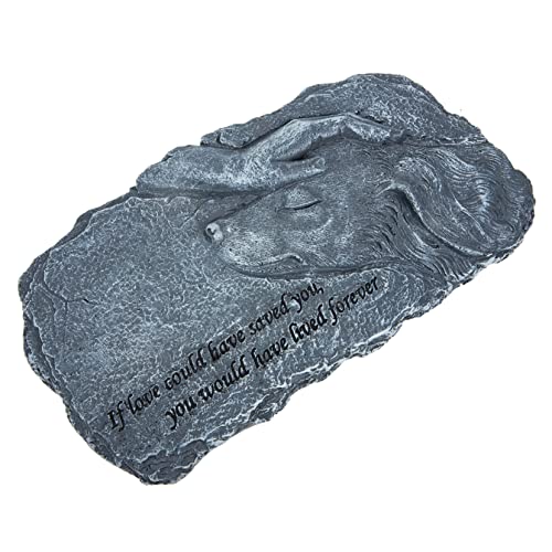 WOONEKY Grabstein Zum Gedenken An Haustiere Haustier Treten Schlafender Hund Grabstein Hunde-gedenkschmuck Tiergrab Grabstein Haustierverlust- Für Hund Light Grey Kunstharz von WOONEKY