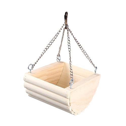 WOONEKY Hängendes Ketten Nest Aus Holz Für Hamster Und Papageien Schaukelnest Für Haustiere Komfortables Hängennest Vogel Und Nagerzubehör Für Vogelkäfige Und Spielplätze von WOONEKY