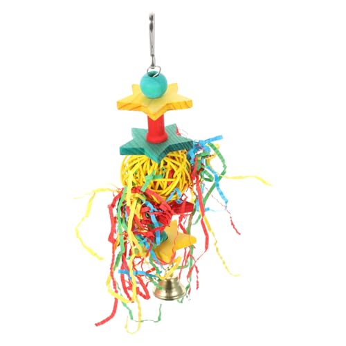WOONEKY Parrot Plaything Dekoratives Holzspielzeug Für Vögel Hängendes Kau Und Schredderspielzeug Für Käfige Für Wellensittiche Nymphensittiche Und Andere Haustiere von WOONEKY