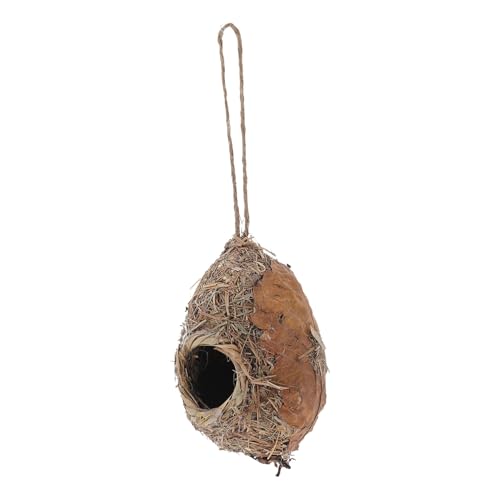 WOONEKY Hängendes Vogelhaus im Ländlichen Stil Geflochtenes Kunst Nest für Outdoor Vögel Leicht Aufzuhängen Wetterfest und Dekorativ für Garten und Balkon von WOONEKY
