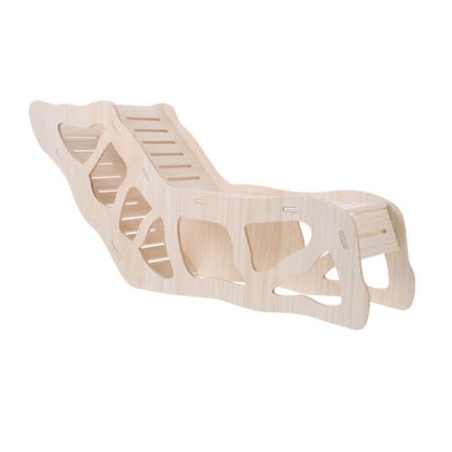 WOONEKY Hamster Holzhaus mit Kletterleiter Multifunktionales Versteck für Zwerghamster Meerschweinchen und Kleine Nagetiere Sicherer Spielplatz zum Verstecken Klettern und Schlafen von WOONEKY