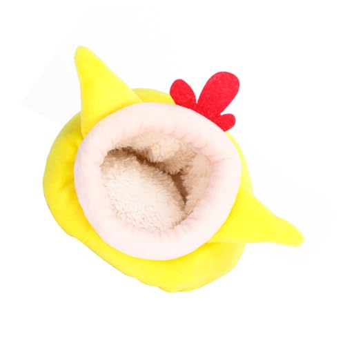WOONEKY Hamster Kuschelbett Warmes Kleintier Schlafnest Winterbett für Kleine Haustiere Igel und Hamster Gelb Kuscheliges Nest für Haustierkomfort von WOONEKY