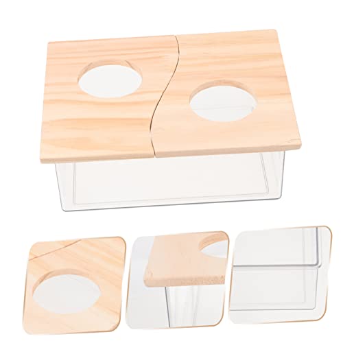 WOONEKY Hamster Sandbad Behälter Transparent Kleintier Sandbad Box Hamsterbadewanne Toilette Badewanne für Hamster Rennmaus Kleintiere von WOONEKY