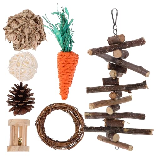 WOONEKY Hamster Teiliges Kauspielzeug für Zwerghamster Meerschweinchen und Andere Kleintiere Heu Kugeln Rattanbällen und Holzstäbchen für Zahnpflege und Unterhaltung WOONEKY Hamster Teiliges Kauspielzeug für Zwerghamster Meerschweinchen und Andere Kleintiere Heu Kugeln Rattanbällen und Holzstäbchen für Zahnpflege und Unterhaltung von WOONEKY