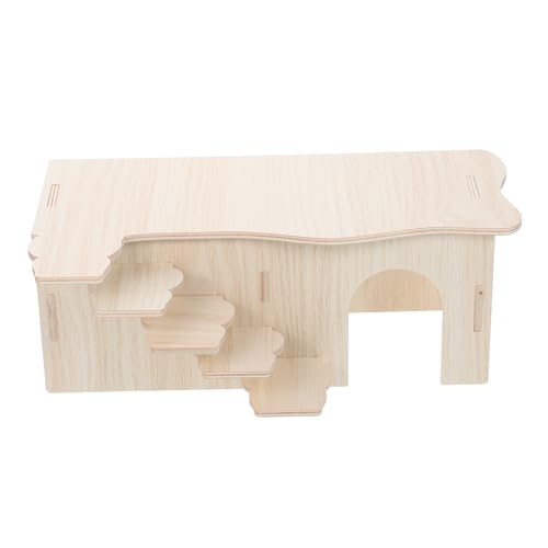 WOONEKY Multifunktionales Hamsterspielzeug Aus Holz Mit 2 Schlafzimmern Und Leiter Für Chinchillas WOONEKY Multifunktionales Hamsterspielzeug Aus Holz Mit 2 Schlafzimmern Und Leiter Für Chinchillas von WOONEKY
