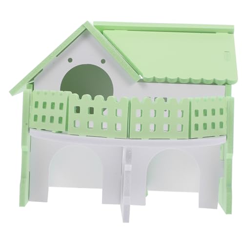 WOONEKY Hamsterhaus aus Holz Doppellagiges Versteck für Meerschweinchen und Zwerghamster Langlebiges Kuschelnest Spielhaus und Rückzugsort für Kleine Nager Grün weiß WOONEKY Hamsterhaus aus Holz Doppellagiges Versteck für Meerschweinchen und Zwerghamster Langlebiges Kuschelnest Spielhaus und Rückzugsort für Kleine Nager Grün weiß von WOONEKY