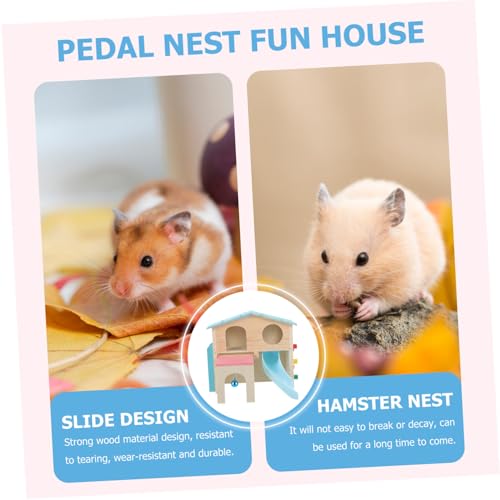 WOONEKY Hamsterhaus aus Holz mit Rutsche und Leiter Stabiles Spielhaus für Zwerghamster Kleintier Versteck und Kauspielzeug Farbenfroher Hamster Spielplatz für Kleintiere Langlebiges WOONEKY Hamsterhaus aus Holz mit Rutsche und Leiter Stabiles Spielhaus für Zwerghamster Kleintier Versteck und Kauspielzeug Farbenfroher Hamster Spielplatz für Kleintiere Langlebiges von WOONEKY