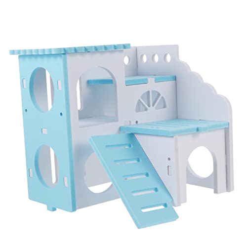 WOONEKY Hamstervilla hamsterhaus Hamster Terrarium Kleintierzubehör Rattenversteck Hamsterversteck Spielzeug Hamsterversteck Hütte Hamster Hütte Ökologisches Brett Blue WOONEKY Hamstervilla hamsterhaus Hamster Terrarium Kleintierzubehör Rattenversteck Hamsterversteck Spielzeug Hamsterversteck Hütte Hamster Hütte Ökologisches Brett Blue von WOONEKY