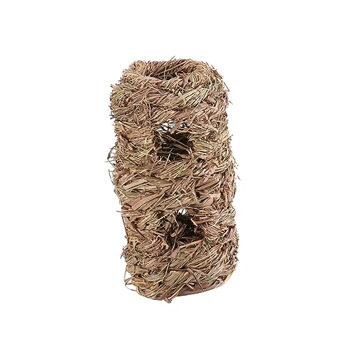 WOONEKY Handgewebtes Seegras Hamsternest Natürlicher Tunnel für Kleintiere Aktivitätszentrum aus Geflochtenem Gras für Hamster Kaninchen und Andere Kleine Haustiere von WOONEKY
