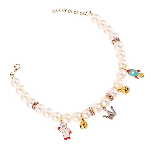 WOONEKY Elegantes Katzenhalsband mit Glocke und Perlen Kätzchen-Halskette für Haustierpartys mit Hundeabdruck Haustier-Fotografie-Requisite WOONEKY Elegantes Katzenhalsband mit Glocke und Perlen Kätzchen-Halskette für Haustierpartys mit Hundeabdruck Haustier-Fotografie-Requisite von WOONEKY