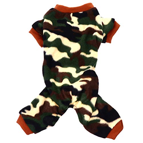 WOONEKY Plüschpyjama für Hunde Winter Overall für Hundewelpen Warmer Plüsch Pullover 4 Beine Haustier Outfit Süßes Design für Kalte Tage von WOONEKY