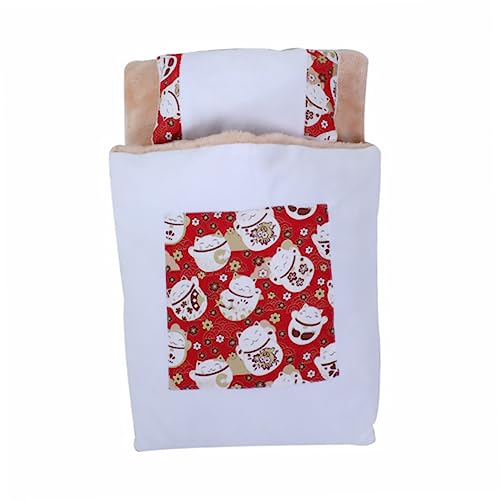 WOONEKY Gemütliches Katzennest Im Japanischen Stil Mit Pp-Baumwolle Und Fleece Warmes Schlafbett Für Haustiere Rot WOONEKY Gemütliches Katzennest Im Japanischen Stil Mit Pp-Baumwolle Und Fleece Warmes Schlafbett Für Haustiere Rot von WOONEKY