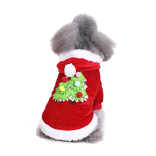 WOONEKY Katzenkleidung Haustierkleidung hundekleidung mittel Welpenkostüm Kleider Weihnachtsmann-Kostüm Party-Hundetuch Haustier-Partykostüm Elch Verwandlungs-Outfit Weihnachtstuch rot von WOONEKY