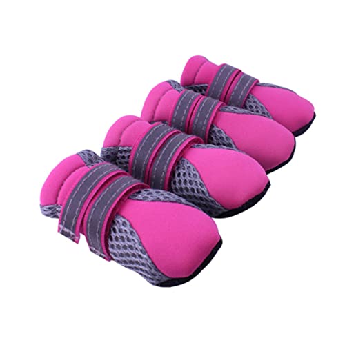 WOONEKY Hundeschuhe Größenbeständige Mesh-hundestiefel Rose Wanderschuhe rutschfeste Sohle Für Pfoten von WOONEKY