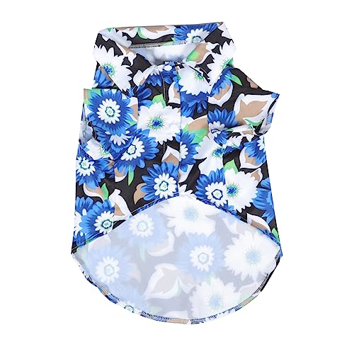 WOONEKY Hawaiian Dog Shirt aus Baumwolle für Haustiere Kühlendes Outfit für Sommerpartys und Hochzeiten für Fotomöglichkeiten und Alltag Leicht und Bequem Einfach Anzuziehen von WOONEKY