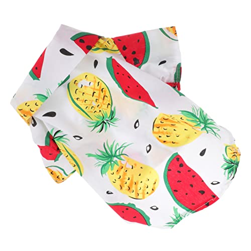 WOONEKY Hawaiian Stil Hundeshirt für Sommer Atmungsaktives Bequemes Hundekleidungsstück für Reisen Strandbesuche und Partys für Kleine Hunde Weiß Wassermelone WOONEKY Hawaiian Stil Hundeshirt für Sommer Atmungsaktives Bequemes Hundekleidungsstück für Reisen Strandbesuche und Partys für Kleine Hunde Weiß Wassermelone von WOONEKY