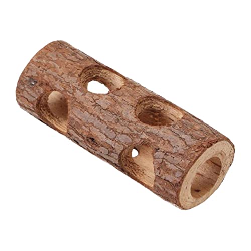 WOONEKY Holz Hamster Tunnel Langer Verstecktunnel für Hamster und Meerschweinchen und Sicheres Naturholz für Kleintiere Multi Funktions Tunnel für Spiel und Bewegung von WOONEKY