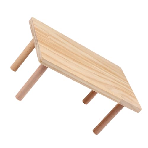WOONEKY Holz Hamsterplattform für Kleintiere Kletter und aus Massivem Holz für Hamster Zwerghamster und Mäuse Niedliches Aktivitätszentrum zur Verschönerung Käfigs von WOONEKY