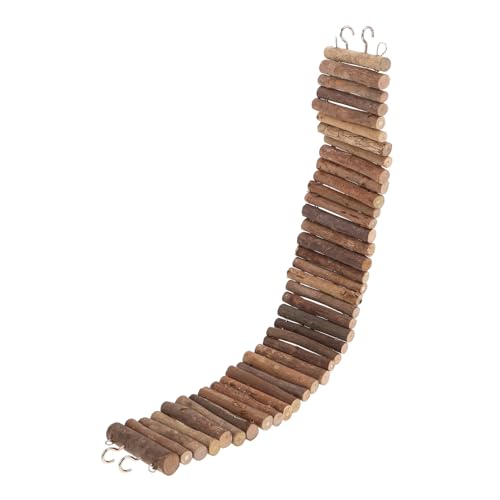 WOONEKY Holzleiter Hängebrücke für Kleintiere Biegsame Kletterbrücke mit Nestleiter Multifunktionales Hamster Kletterspielzeug für Hamster Rennmäuse Chinchillas Fördert Bewegung und Ruhe von WOONEKY