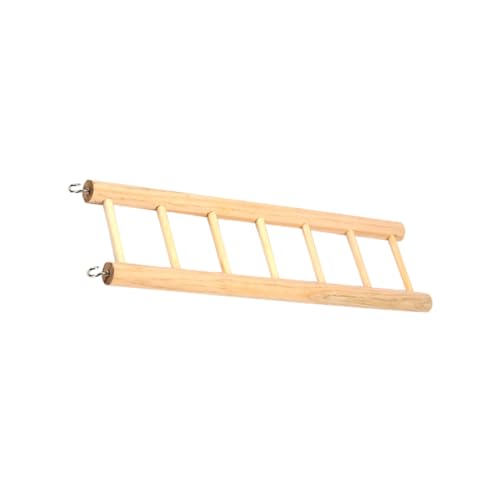 WOONEKY Holzleiter für Haustiere Stufige Kletterleiter aus Natürlichem Holz für Hamster Eichhörnchen und Vögel Robustes und Ruheplatz für Kleine Pelzige Haustiere und Vögel von WOONEKY