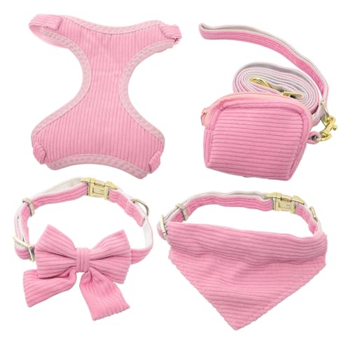 WOONEKY 1satz Brustgeschirr Für Kleine Hunde Verstellbares Und Atmungsaktives Hundeharness Mit Halsband Bandana Und Kotbeutelhalter Für Und Training von WOONEKY