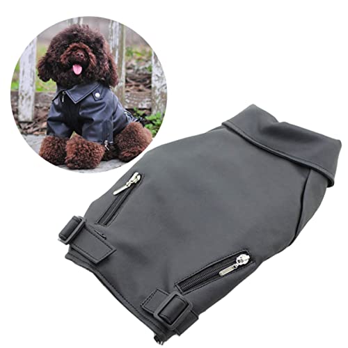 WOONEKY Wintermantel aus PU für Hunde Winddicht und Warm mit Reißverschluss für Welpen und Kleine Hunde Haustierbekleidung für Kaltes von WOONEKY