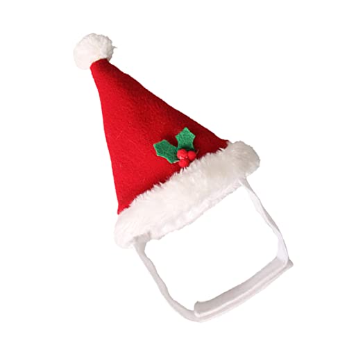 WOONEKY Katzen-Partyhut Weihnachts-Haustiermütze Weihnachtliche Haustierbekleidung Weihnachtsmützen für Hunde Kaninchen-Weihnachtsoutfit Hüte Hundemütze Haustier-Cosplay-Hut Hündchen rot von WOONEKY