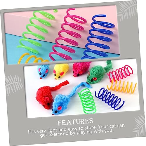 WOONEKY Interaktives Teiliges Katzenspielzeug Bunte Plüschmäuse mit Federspirale für Kätzchen Katzen zur Beschäftigung und Bewegung Haustierspielzeug Zufällige Farben Zufällige Farbe WOONEKY Interaktives Teiliges Katzenspielzeug Bunte Plüschmäuse mit Federspirale für Kätzchen Katzen zur Beschäftigung und Bewegung Haustierspielzeug Zufällige Farben Zufällige Farbe von WOONEKY