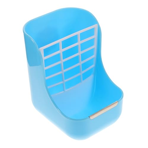 WOONEKY Kaninchen Futterspender aus Kunststoff mit Grashalterung Futterstation für Meerschweinchen und Nagetiere Hängend Am Käfig Sicher und Praktisch für Innen Außenbereich Blau von WOONEKY