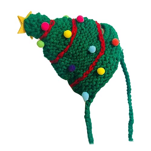 WOONEKY Weihnachtsmütze Für Haustiere Gestrickte Mütze Für Katzen Hunde Und Welpen Entzückende Kopfbedeckung Für Haustiere Größe S von WOONEKY
