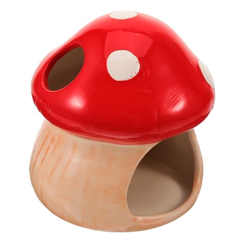WOONEKY Keramik Hamster Versteck Pilzform Kühlendes Haustier Schlafhaus Sommer Hideout für Kleintiere Ruhiger Rückzugsort Geeignet für Hamster Chinchilla Eichhörnchen WOONEKY Keramik Hamster Versteck Pilzform Kühlendes Haustier Schlafhaus Sommer Hideout für Kleintiere Ruhiger Rückzugsort Geeignet für Hamster Chinchilla Eichhörnchen von WOONEKY